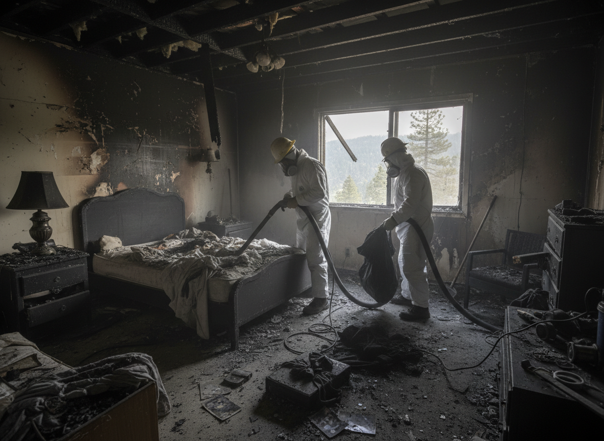 Bedroom Fire Damage Cleanup in Cedarpines Park, CA